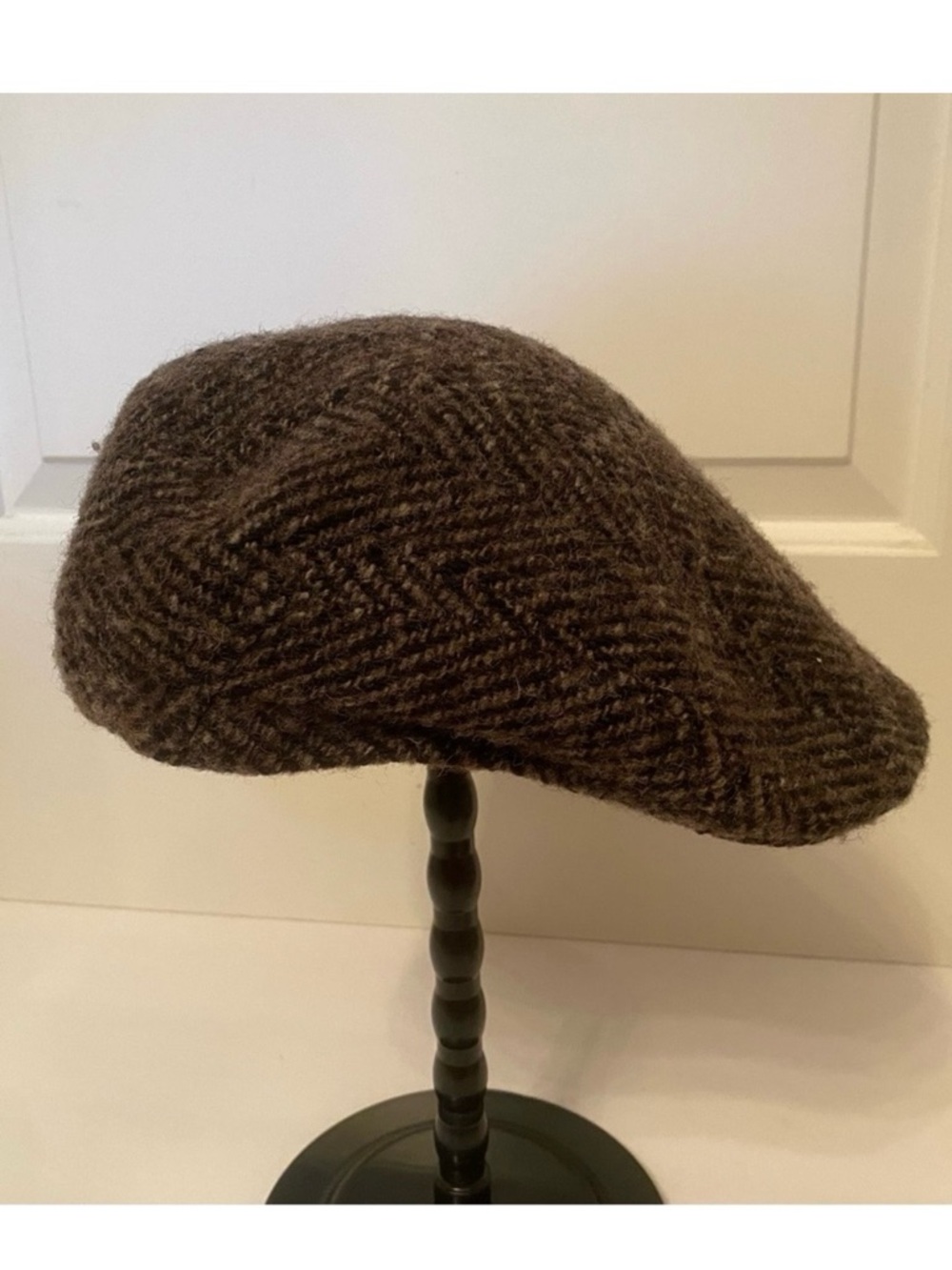 STETSON MENS HAT GRAY WOOL HERRINGBONE TWEED FLAT CAP NEWSBOY GATSBY SIZE M